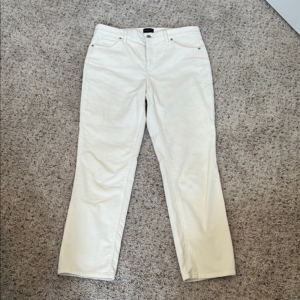 Talbots Cream Straight Leg Jeans Corduroy